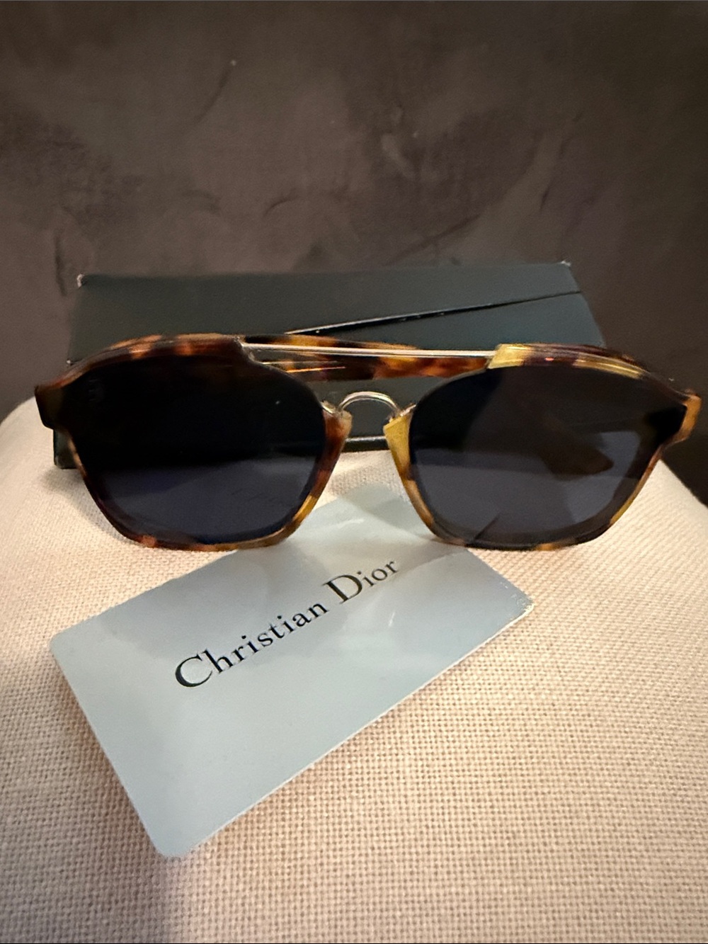 DIOR Tortoiseshell Acetate Sunglasses with Brown Lenses